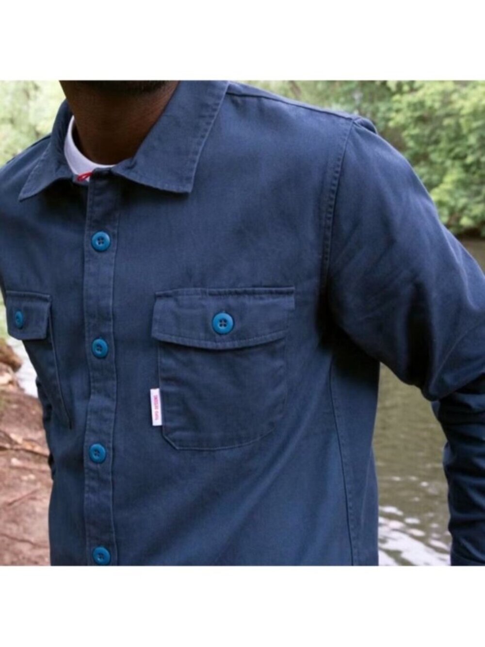 Topo Designs Men’s Twill Field Shirt, Blue, Medium